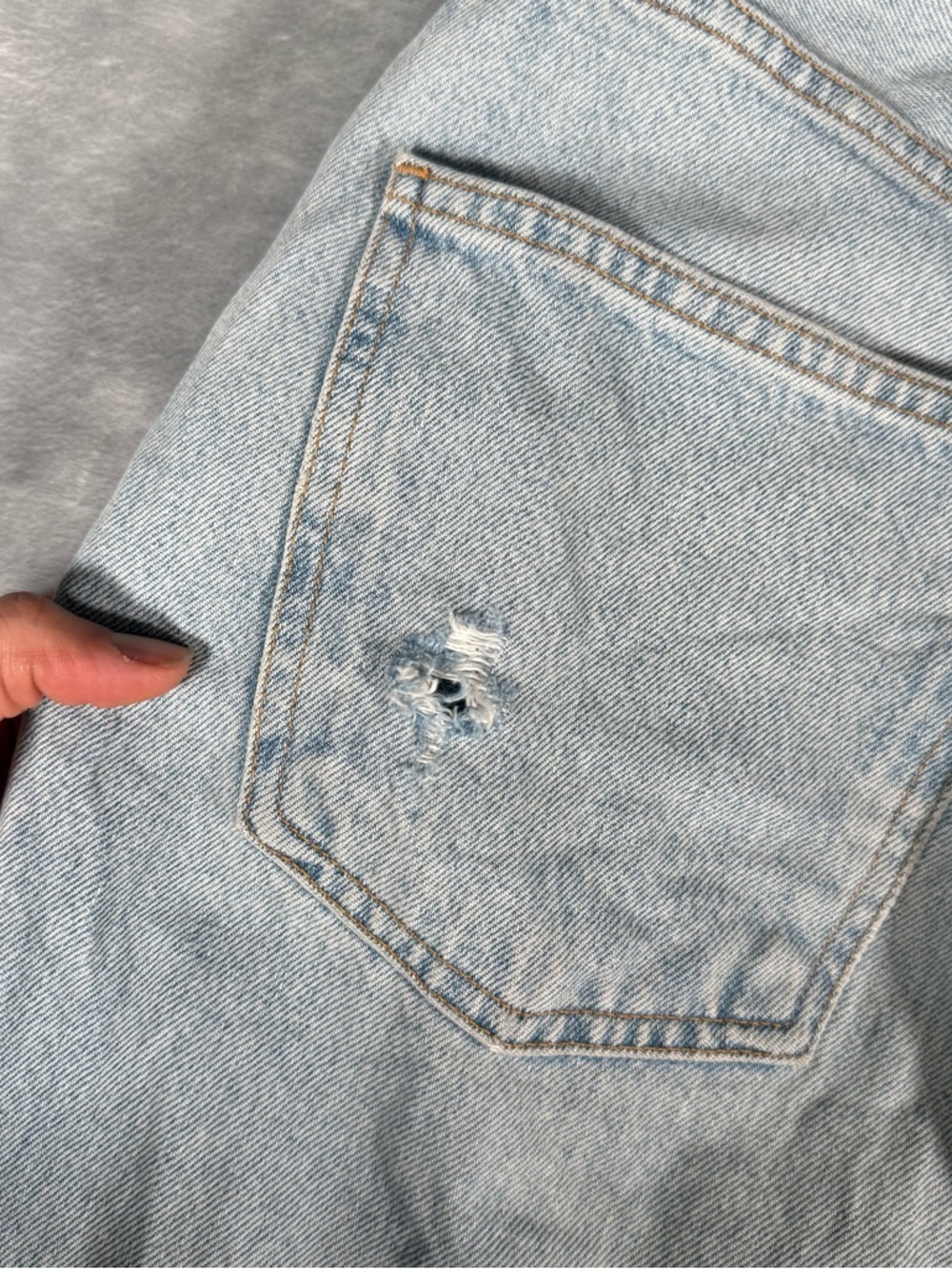 Agolde 90s Jeans Womens 28x28 (Estimated) Straight Fit High Rise Distressed - Picture 9 of 16